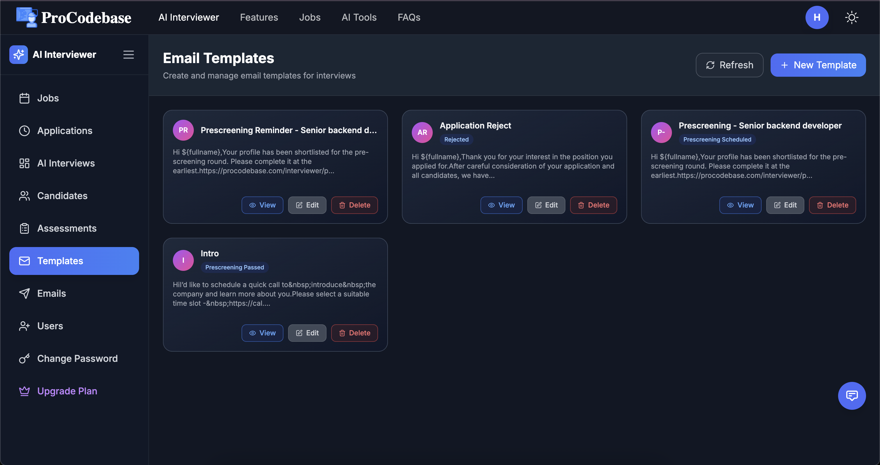 Email Templates & workflows